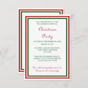 Double Trim de Noël -3x5 Invitation de fête de Noë