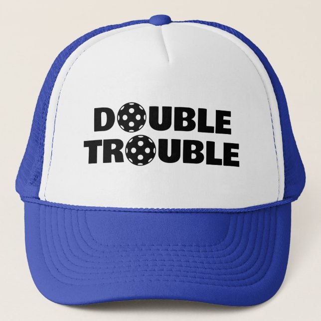DOUBLE TROUBLE casquettes de pickleball pour équip (Devant)