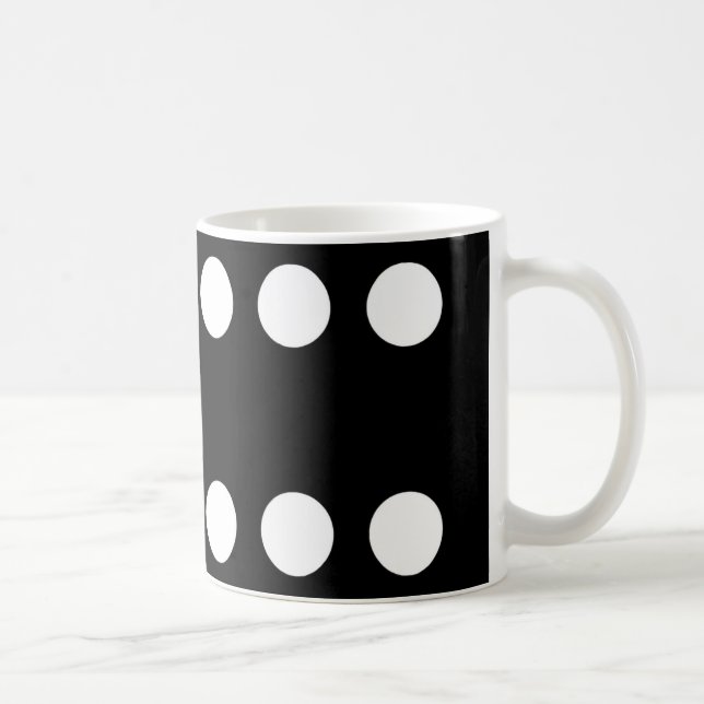 Doubles Six Black Domino Mug (Droite)