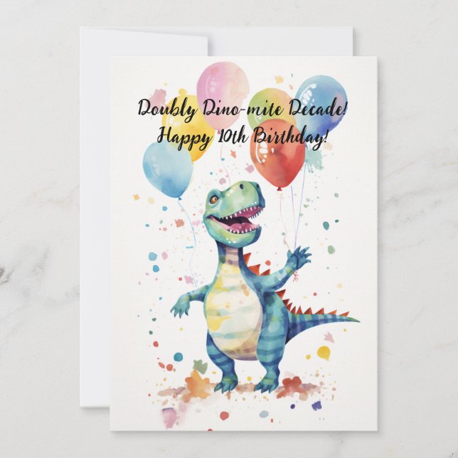Doubly Dino-mite Décennie! Carte du 10e anniversai (Devant)