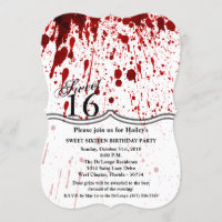 Douce 16 Anniversaire Invitation Splatter Vampire