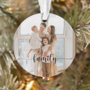 Douce Amour de Famille Noir Script Photo Personnal