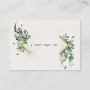 douce aquarelle vert certificat cadeau or