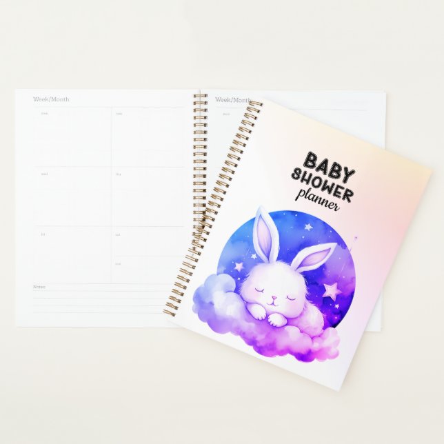 Douce Baby Shower Lapin Endormi (Devant avec enveloppe)