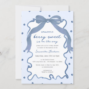 Douce Baie Invitation Fête de Bébé au Bleuet Dessi