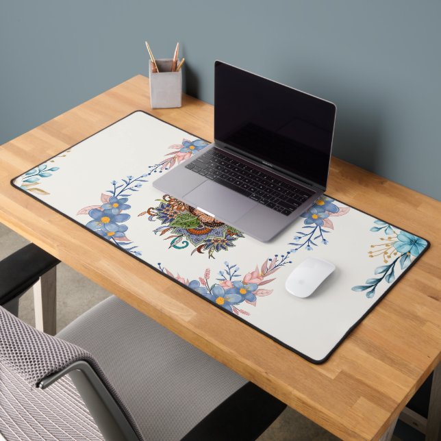 Douce Calme – Harmonie Florale Aquarelle Sarcelle (Bureau 2)
