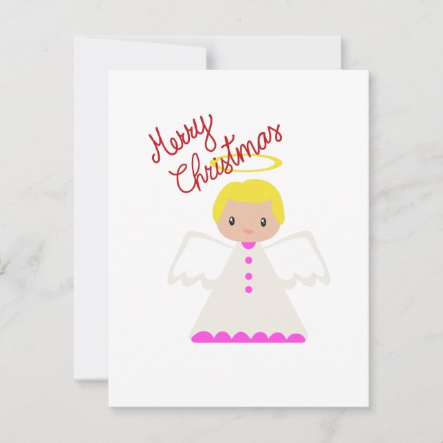 Douce carte de vacances plate d'ange de Noël (Devant)