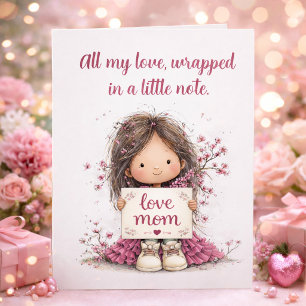 Douce carte d'illustration « Tout mon amour » pour