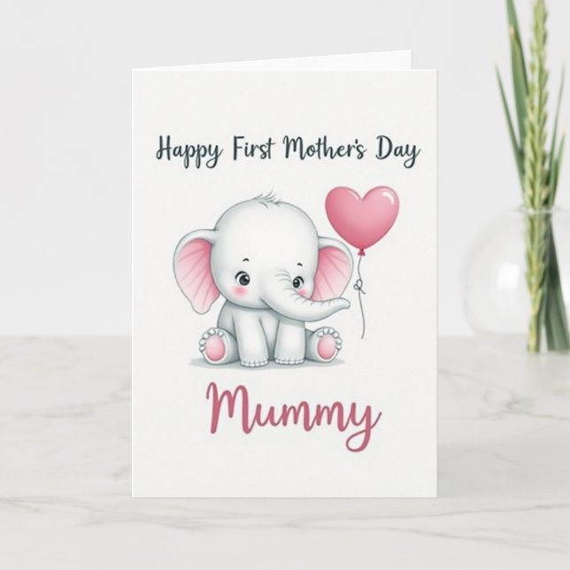 Douce carte pour bébé pour la première fête des mè (Devant)