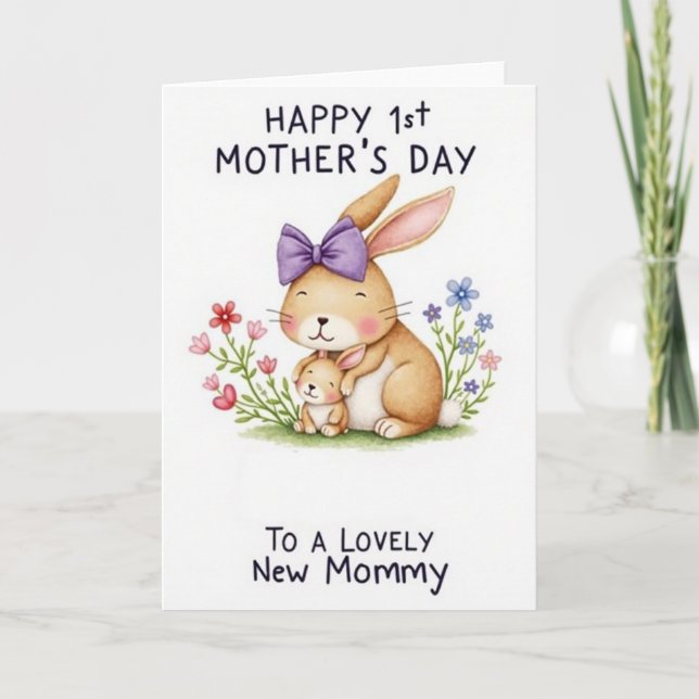 Douce carte pour nouvelle maman (Devant)