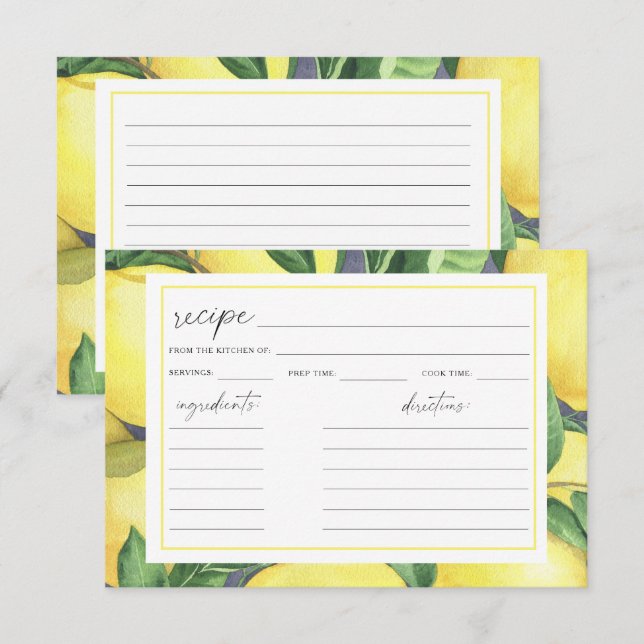 Douce citron aquarelle - recette Baby shower maria (Devant / Derrière)