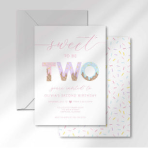Douce Deuxième Anniversaire Invitation à une Fête 
