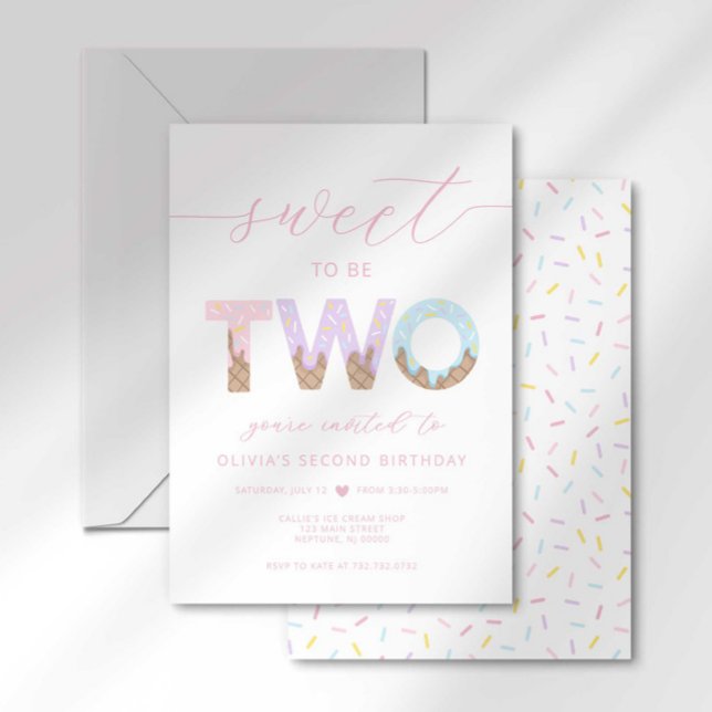 Douce Deuxième Anniversaire Invitation à une Fête  (Créateur téléchargé)