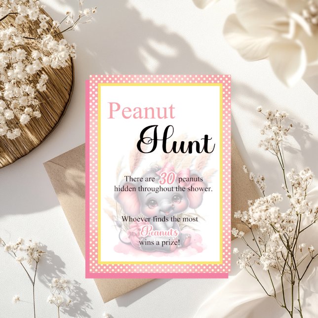 Douce éléphant rose Baby Shower Chasse au canard j (Créateur téléchargé)