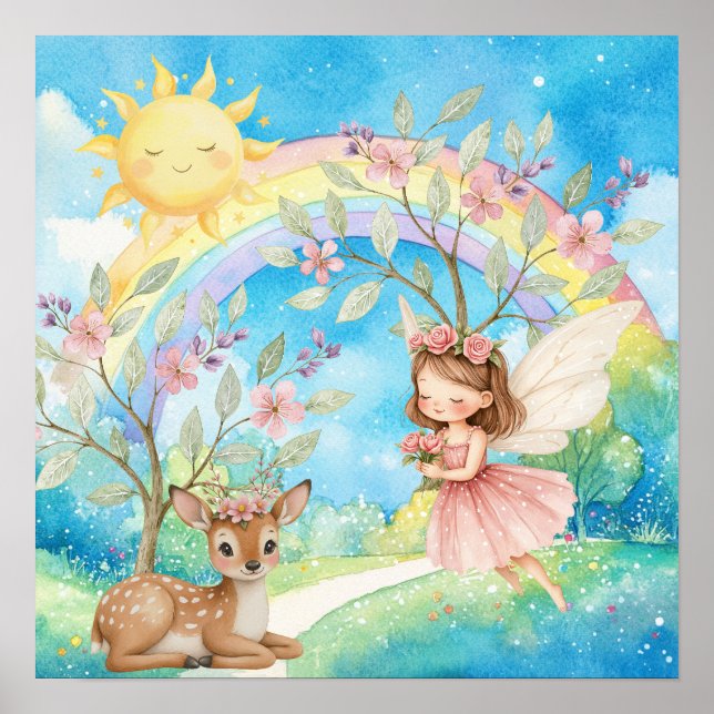 Douce Fée Arc-en-Ciel et Décoration de Pépinière d (Devant)