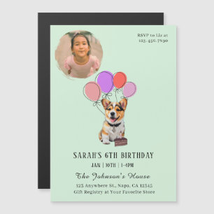 Douce Fête d'Anniversaire de Corgi au Vert Menthe