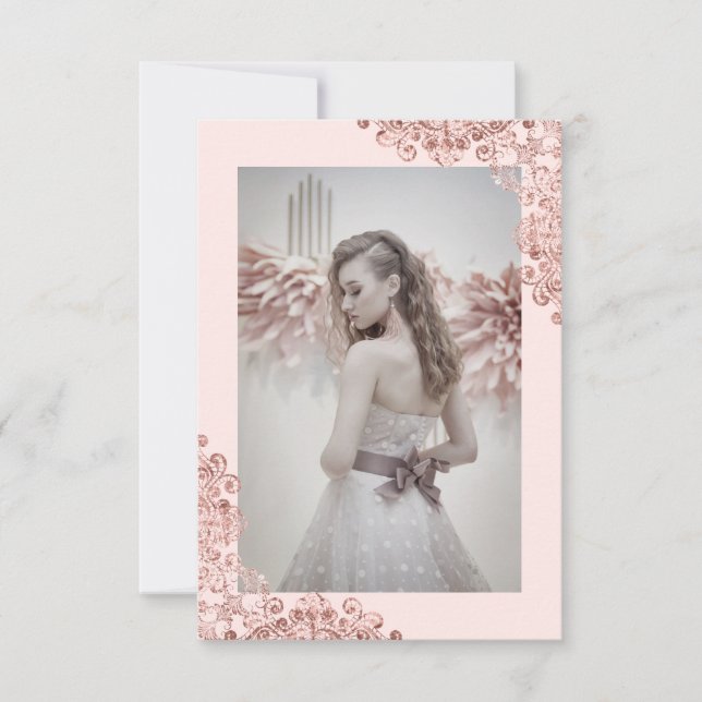 Douce Fille de Seize Ans Tendance Dentelle Rose Go (Devant)