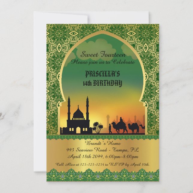 Douce invitation à 14 ans, soirée arabe (Devant)