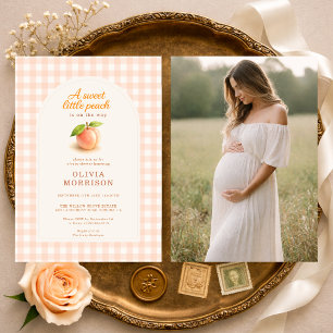 Douce Invitation Baby Shower Photo à Carreaux de P