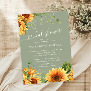 Douce invitation de douche de mariée au jardin flo