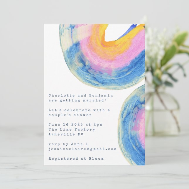 Douce Invitation de Fête de Couple au Tourbillon d (Debout devant)