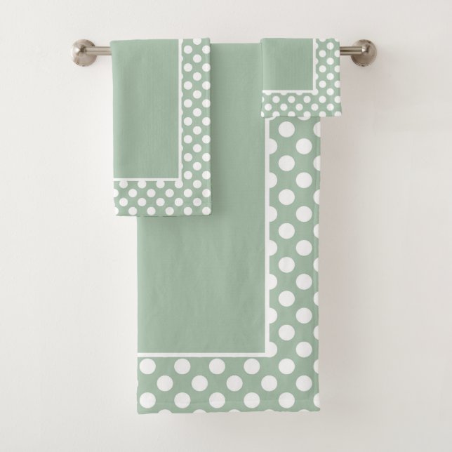 Douce Jolie Verte Sauge à pois Blanc (En situation)