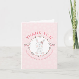 Douce Lapin Floral Baby Shower Merci Photo