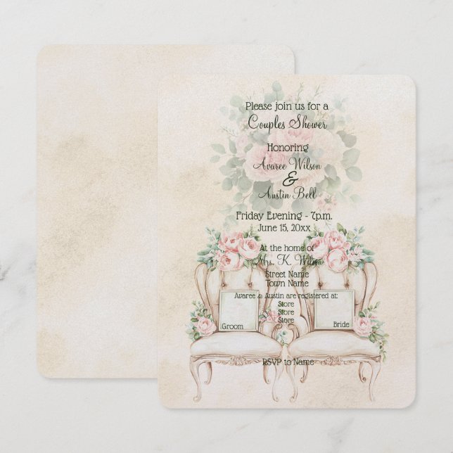 Douce Mariage Floral Jaune pour Couples  (Devant / Derrière)
