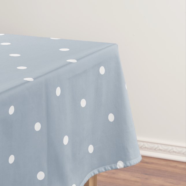 Douce Nappe Vintage à pois Bleu Blanc  (In Situ)