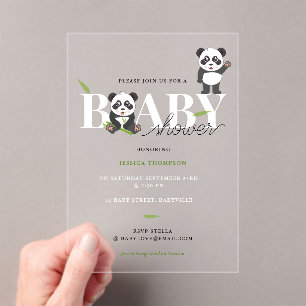Douce Ourson Panda Kawaii Invitation Baby Shower M