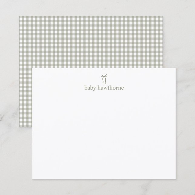 Douce Typographie Moderne et Invitation Bébé de Ge (Devant / Derrière)