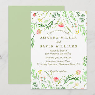 Doucement romantique Faire-part de mariage flora
