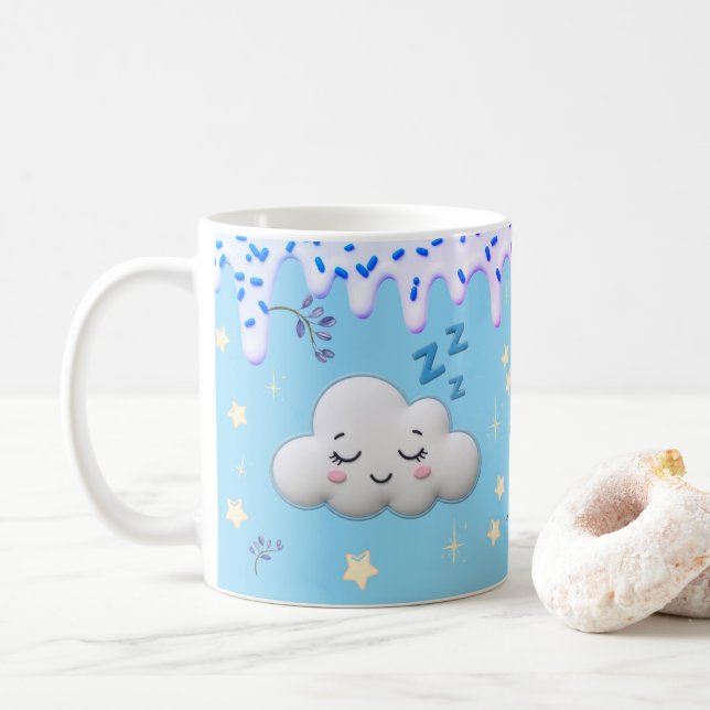 Douces Rêves Tasse Nuage Endormi et Myrtille Migno (Avec donut)