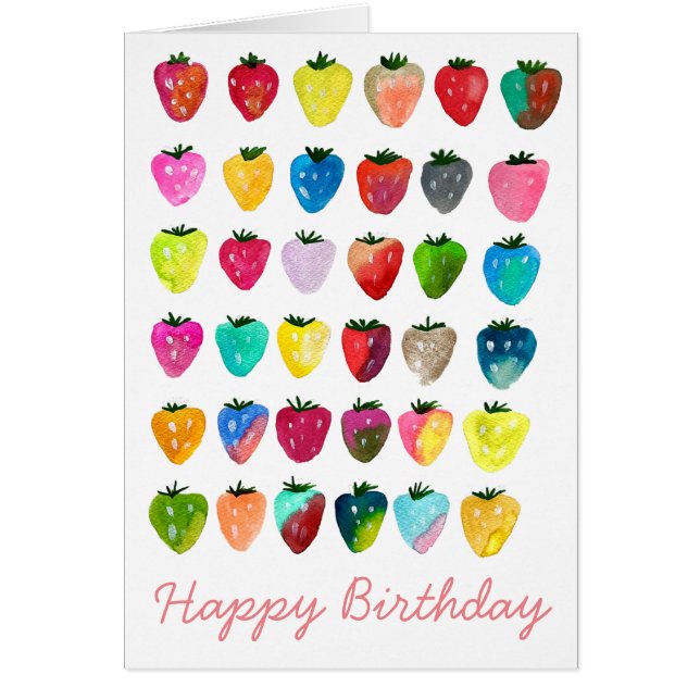 Douceur fraise mignonne aquarelle de fruit mignon (Devant)