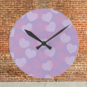 Douceur poudrée   Horloge murale en forme de cœur 