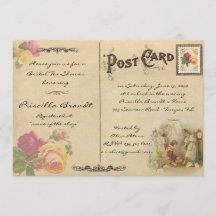 Douche à thé nuptiale honoré, style vieille carte