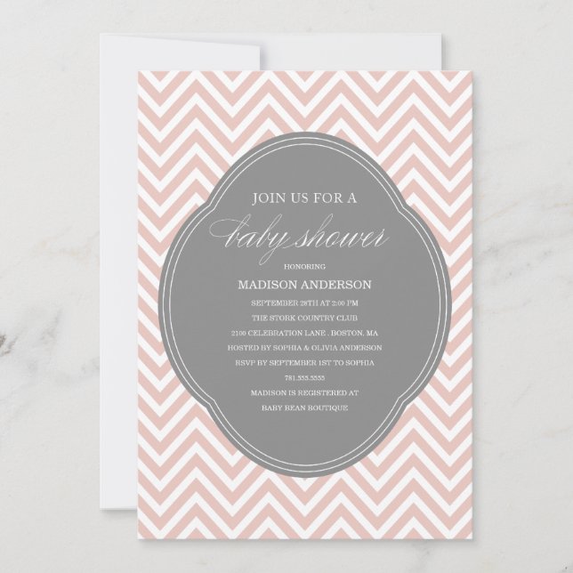 DOUCHE CHEVRON| INVITATIONS DE DOUCHE BÉBÉ (Devant)