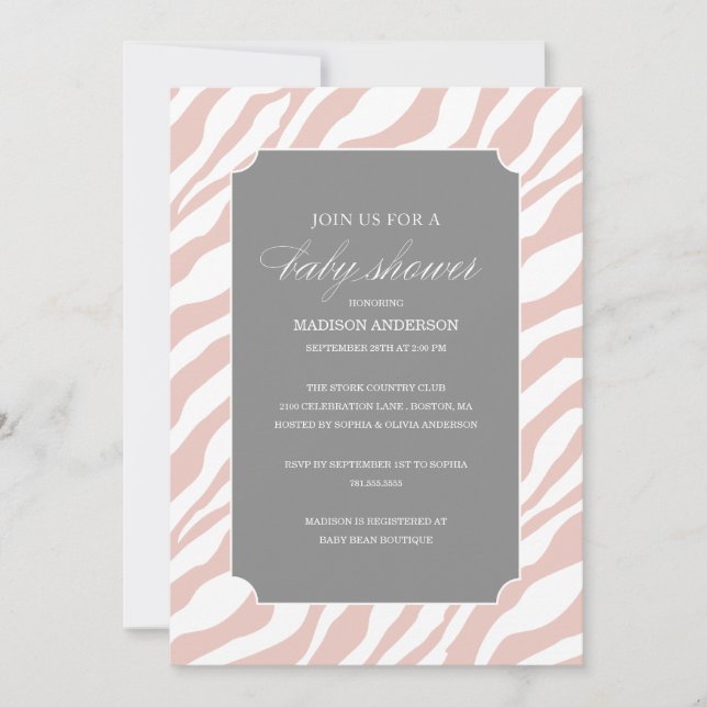DOUCHE CHIC SAFARI| INVITATIONS DE DOUCHE BÉBÉ (Devant)