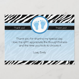 Douche de bébé de carte de remerciements de zèbre