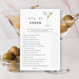 Douche nuptiale à martini sec Au-dessus ou en dess