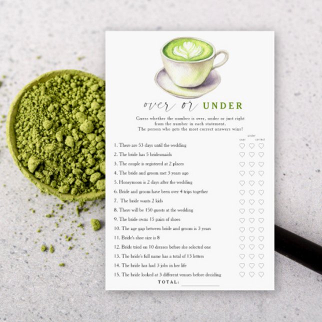 Douche nuptiale à thé Matcha Au-dessus ou en desso (Créateur téléchargé)