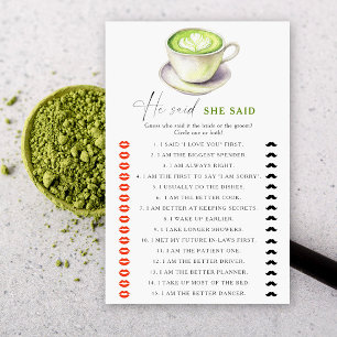 Douche nuptiale à thé Matcha Il dit qu'elle a dit 