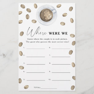 Douche nuptiale au café Où jouons-nous