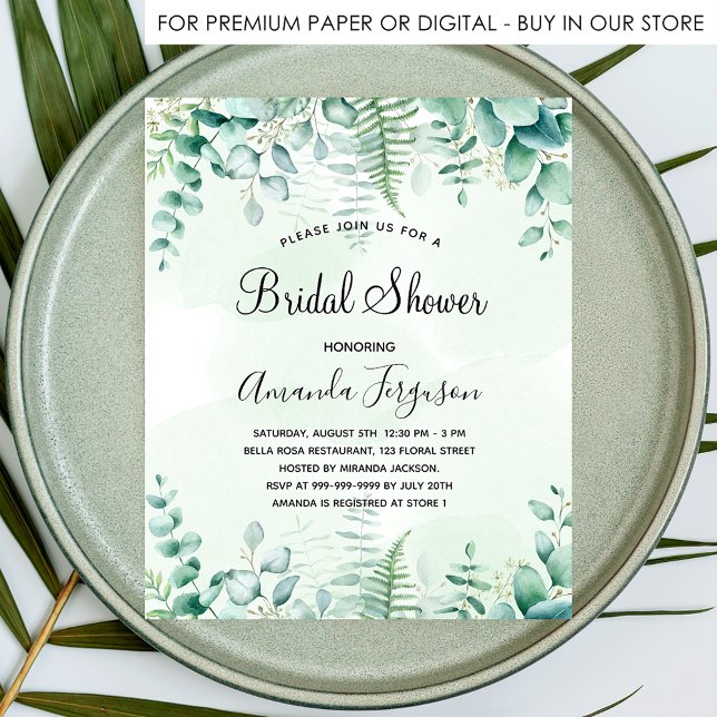 Douche nuptiale eucalyptus invitation (Créateur téléchargé)