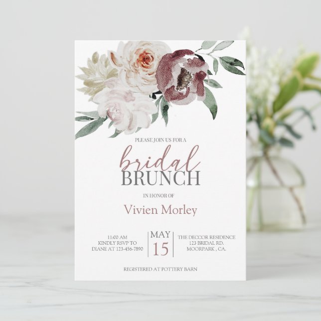 douche nuptiale, mariée florale, mariée à (Debout devant)