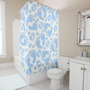 Douche rideau bébé pieds garçons éléphant