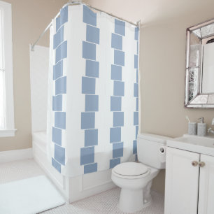 Douche rideau Bleu et blanc
