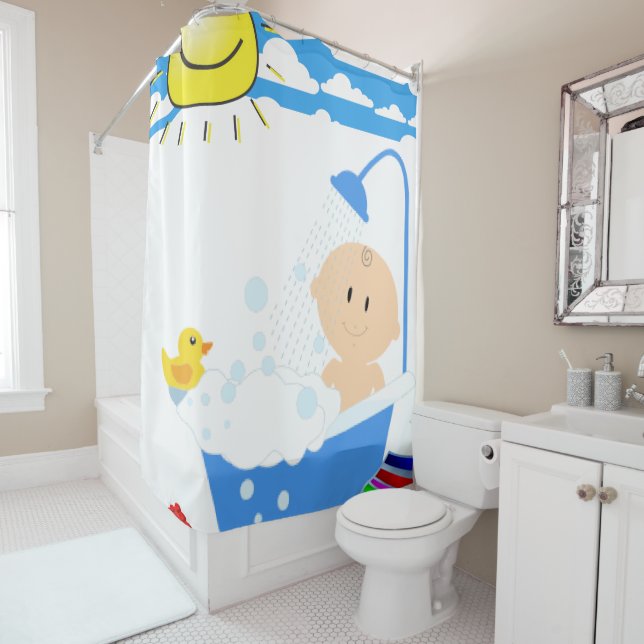 Douche rideau Canards (En situation)