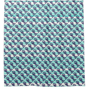 Douche rideau de poisson répétitif motif de poisso