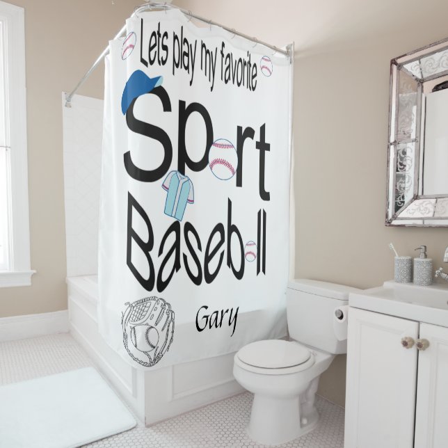 Douche Rideau Sports Baseball (En situation)